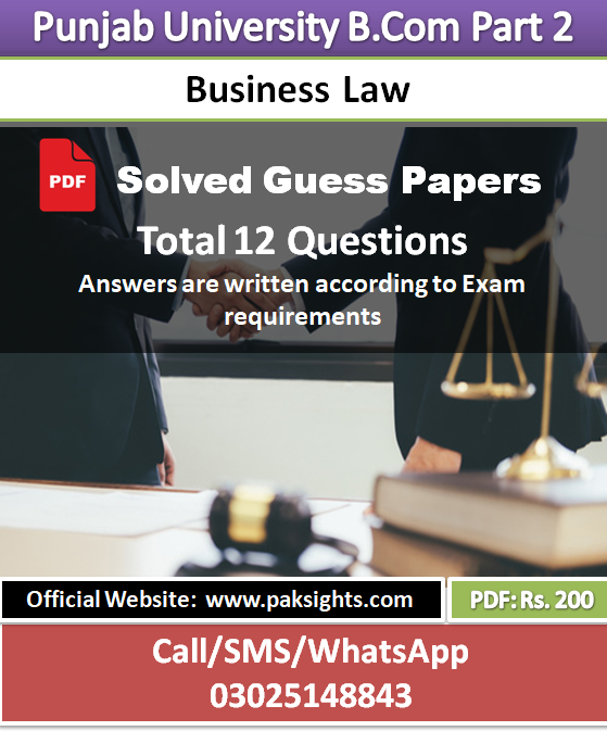 Business law solved guess papers 2019 b.com part 2 punjab university