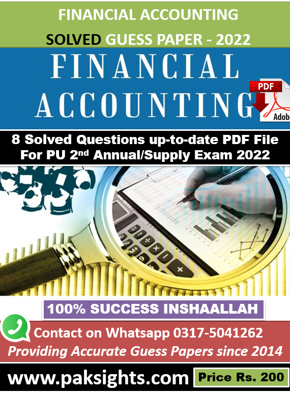 Financial Accounting guess paper 2022