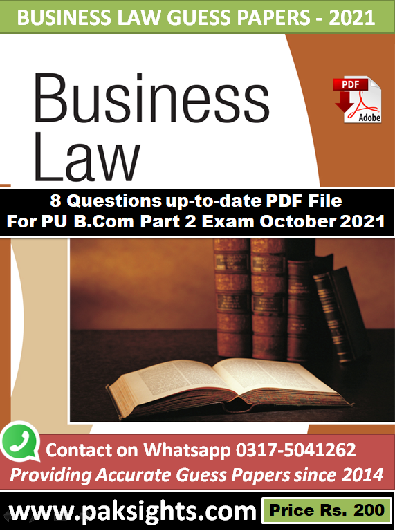 Business Law B.Com part 2 Guess papers 2021