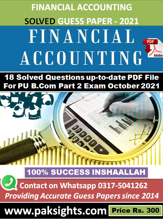 Financial Accounting guess paper 2021 b.com part 1