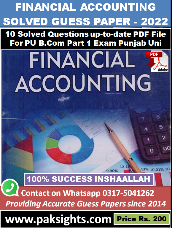 Financial accounting guess papers 2022 solved b.com adc part 1 punjab university