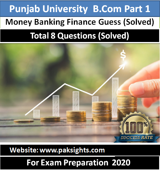 money banking finance mbf guess paper 2021 bcom part 1